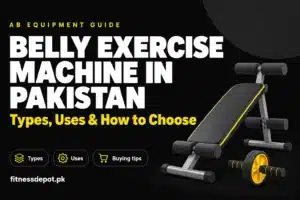 Belly exercise machine in Pakistan with an ab roller and sit-up bench for core workouts