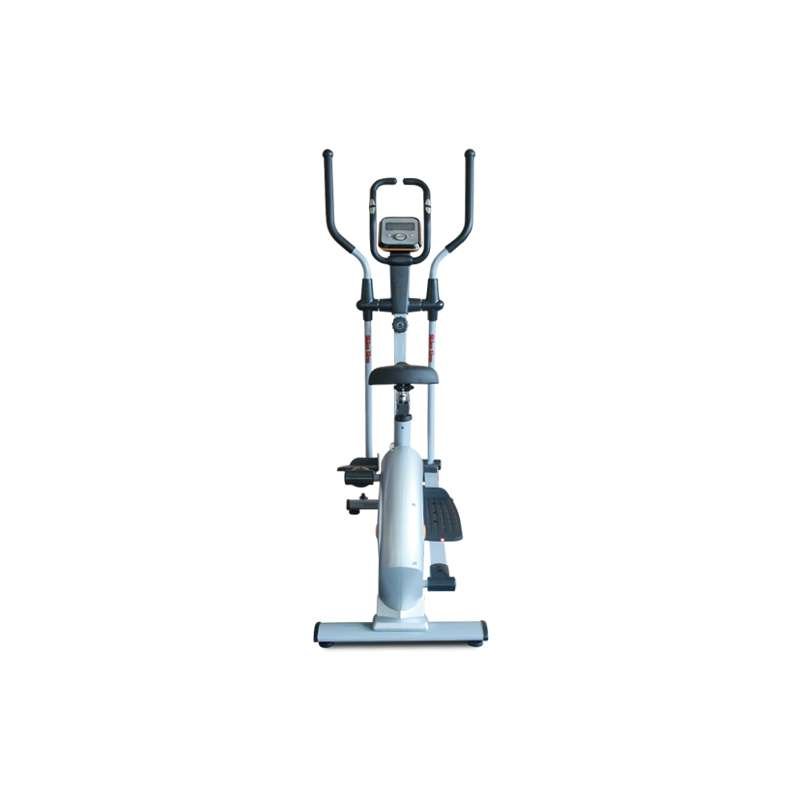 Hybrid exercise machine with seat, pedals, and handlebars for a full-body workout