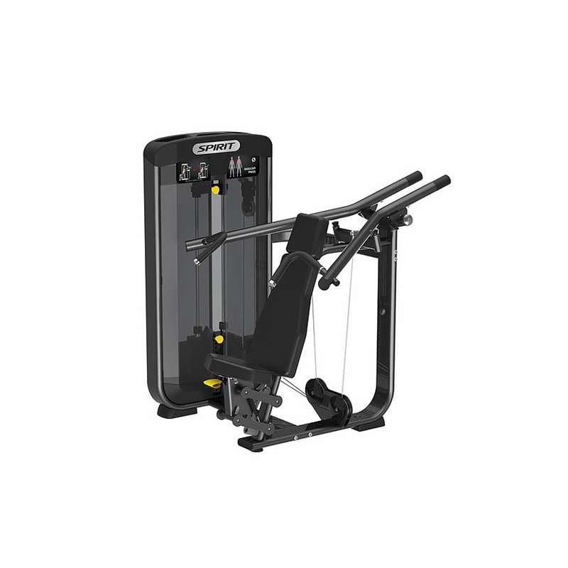 SPIRIT leg extension machine with padded seat, adjustable leg pads, and weight stack.