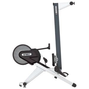 SPIRIT CRW800 rowing machine with sliding seat, footrests, and a large flywheel