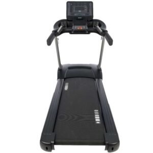 SPIRIT treadmill control panel with digital display showing speed, incline, and distance