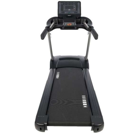 SPIRIT treadmill control panel with digital display showing speed, incline, and distance